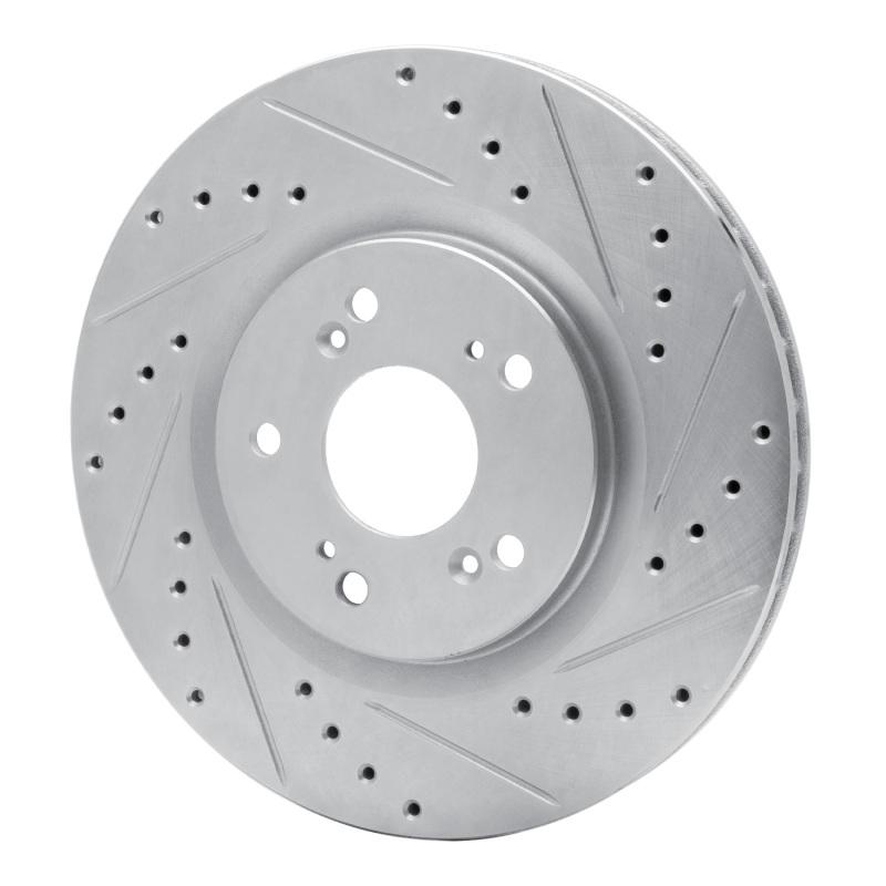 Acura NSX Brake Rotor (1) - Rear Right - R1 Concepts - Drilled & Slotted - Silver - `97-`05